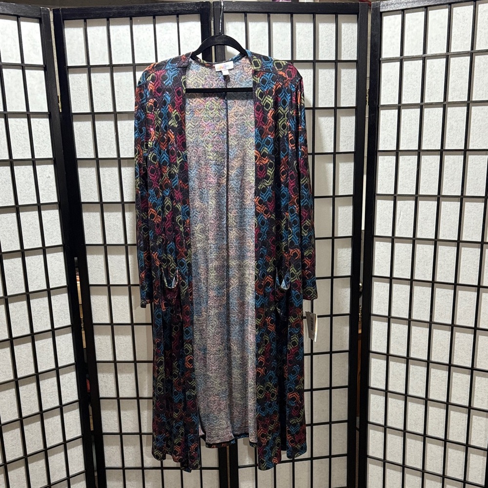 LuLaRoe Colorful Geometric Women's Cardigan size Large